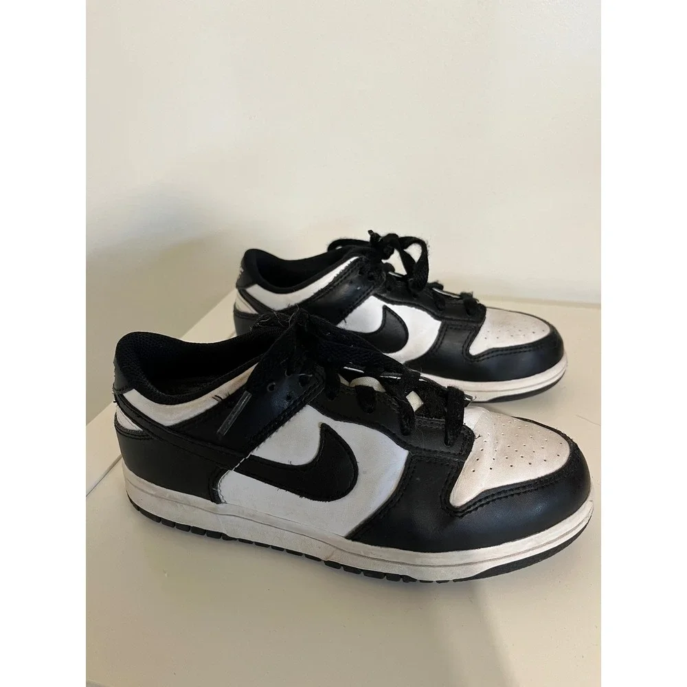 Nike Dunk Low Panda Black White Sneakers CW1588-100 Kids Size 2Y